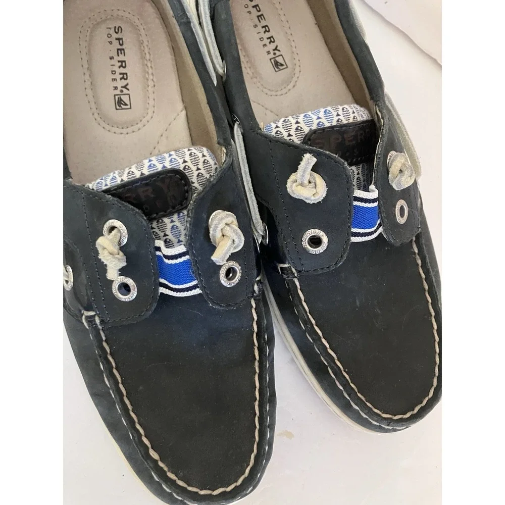 Sperry Top Sider Boat Shoes‎ Sz 6 Gray Leather Fish Lexington Women